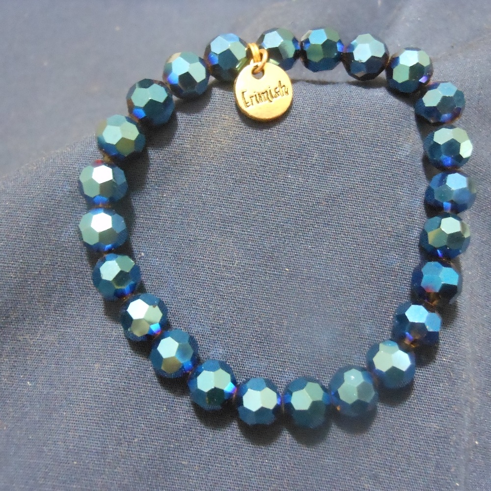 Erimish stretch small Blue bead bracelet